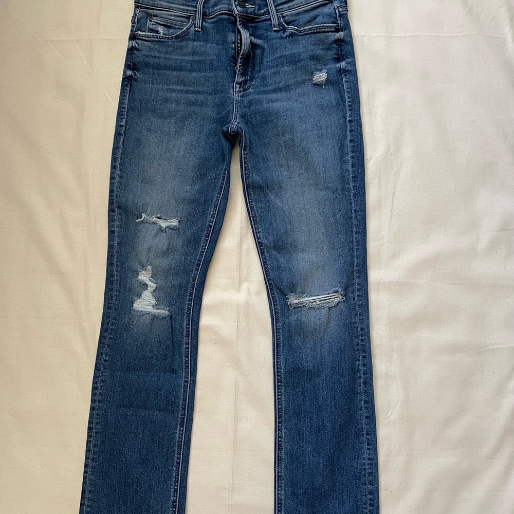 MOTHER Mid Rise DAZZLER Ankle Fray